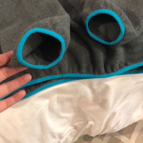 PATAGONIA: Grey with blue hem synchilla pullover - Picture 4 of 5